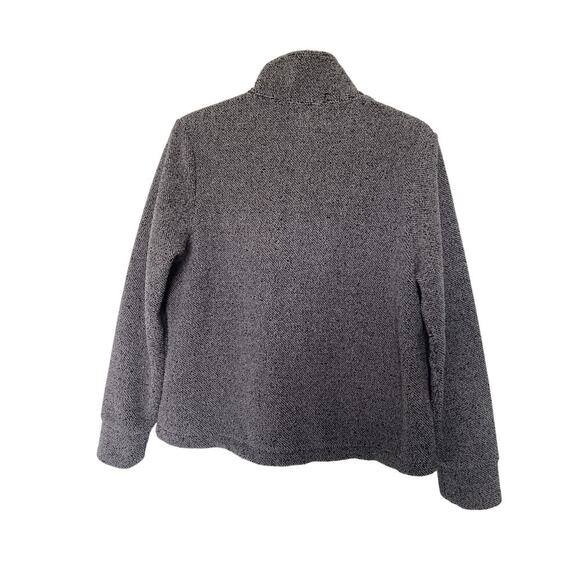 Eddie Bauer Cozy Black/Gray Long Sleeve partial zipper Pullover Sweater Size L - Picture 4 of 9